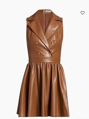 ALICE + OLIVIA Emmy Faux-Leather Surplice Minidress